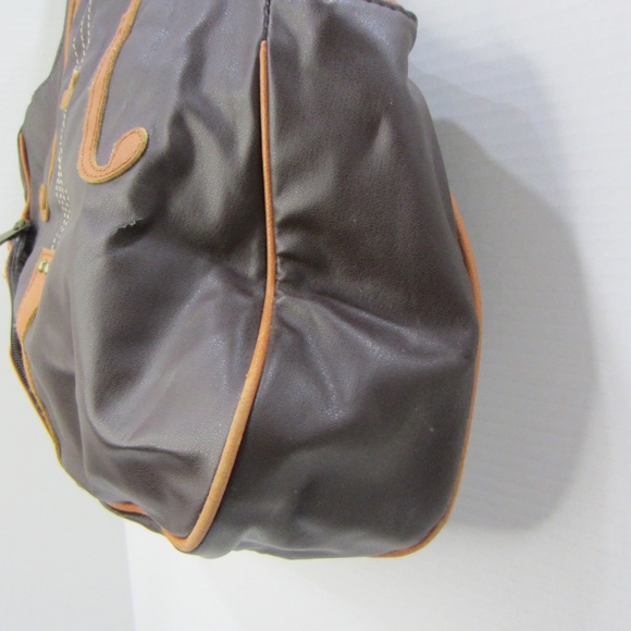 At Violin Purse Shoulder/Double Handle Brown Faux Leather - Picture 2 of 10